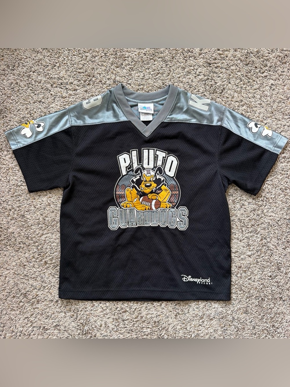 Disneyland Vintage Pluto Guarddogs Football Jersey Size Youth L